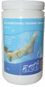 Acti Long Mini Flacon Desinfectie- en Anti-algmiddel voor Zwembaden - pot van 1 kilo (Chloor tabletten 90% actief chloor in mini tabletten)