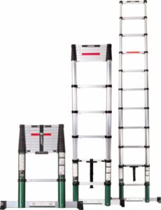 VONROC Professionele Telescopische ladder – 3.2m – met softclose & dwarsbalk – Veilig & solide