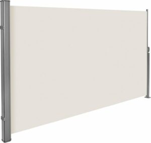 Uitschuifbaar aluminium windscherm tuinscherm 160 x 300 cm beige
