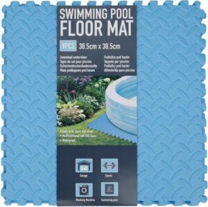 Zwembad tegels - Bodem bescherming - Ondertegels - Ondervloer - Ondergrond - Foam tegels - Matten - Puzzelmat voor zwembad - zwembadtegels 9 Stuks 38,5 x 38,5 Cm