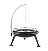 BBQ 80 cm draaibare barbecue Grill roestvrij staal en vuurschaal