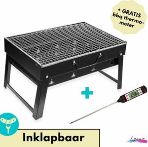 Lynnz® Draagbare tafel BBQ inclusief thermometer - voor op balkon of camping