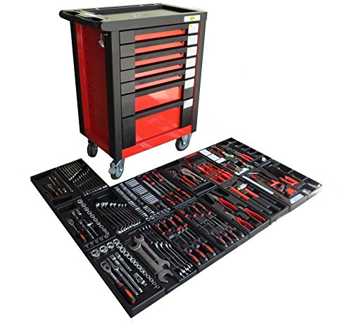 Bensontools Werkplaatswagen 542 stuks Gereedschapswagen gevuld Gereedschap 7 kogellager laden, 1 stuk, XL, 6333