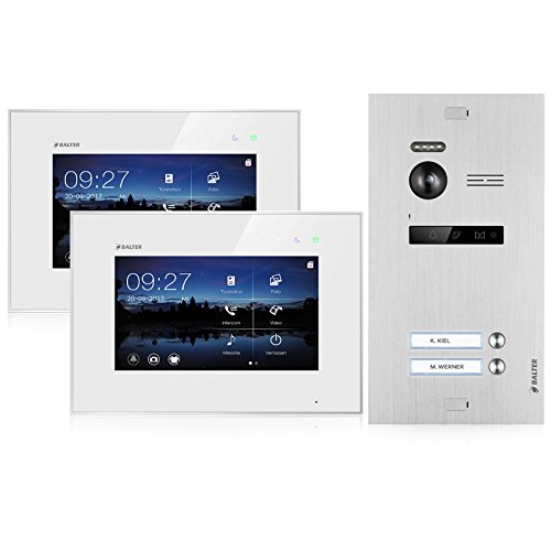 BALTER EVO video deurtelefoon ✓ Touch screen 7 inch monitor ✓ Deurstation voor 2 gezinswoning deurbel ✓ 2-draads BUS ✓ 150° groothoekcamera