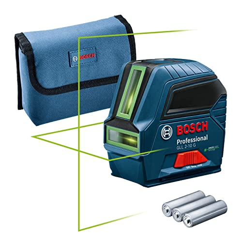 Bosch Professional Line Laser GLL 2-10 G (groene laser, werkbereik: tot 10 m, 3x AA-batterij, tas) – Amazon Exclusive