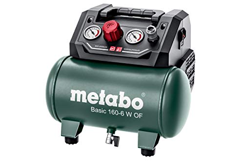 Metabo Compressor Basic 160-6 W OF (Ketel 6 l, Max. Druk 8 bar, Aanzuigcapaciteit 160 l/min, Vulcapaciteit 65 l/min, Max. Snelheid 3500 /min, compacte uitvoering) 601501000