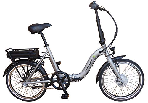 SAXONETTE Compact Plus vouwfiets E-Bike Pedelec voorwielmotor 7.8Ah 250W 36V Lithium-ion accu Shimano 3-speed naafversnelling met rugpedaal (zilver)