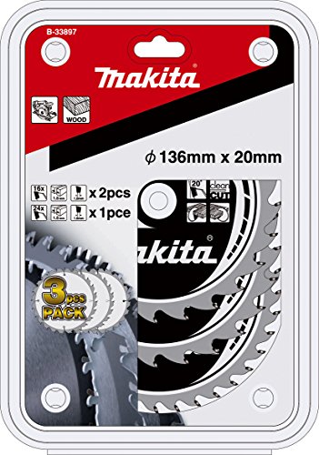 Makita B-33897 Specialized zaagblad - Set, 3 stuks, 136 mm voor batterij - Handheld cirkelzagen