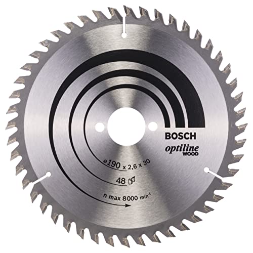 Bosch Professional cirkelzaagblad Optiline Wood (voor hout, 190 x 30 x 2,6 mm, 48 tanden, accessoires cirkelzaag)