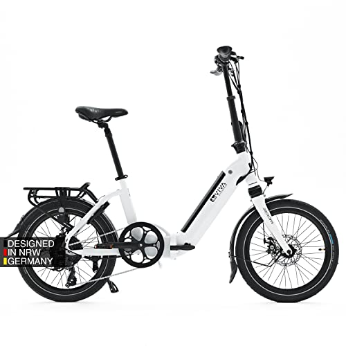 AsVIVA E-Bike 20 inch I hoogwaardige elektrische fiets opvouwbaar I Elektrische fiets zwart-wit I Opvouwbare e-bike met extra sterke accu I Elegante vouwfiets met motor I Elektrische vouwfiets met LED display