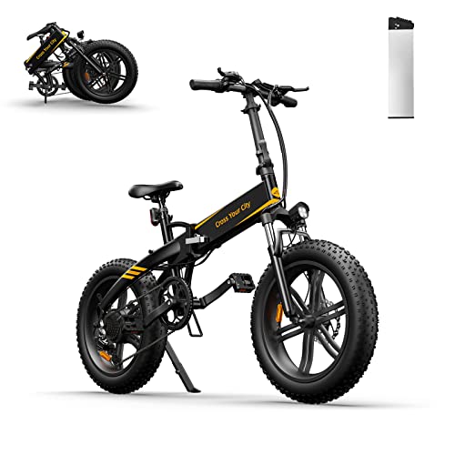 ADO A20F E Bike Opvouwbare 20 Inch, Opvouwbare Elektrische Fiets E-Bike Pedelec Citybike Vouwfiets Elektrische Fiets met 250W Motor / 36V / 10.4Ah, Vouwfiets Volwassen Batterij tot 40-80km, Zwart