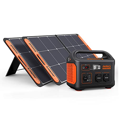 Jackery Solar Generator 1000, 1002WH draagbare powerstation met 2 * SolarSaga 100W zonnepanelen, 2 * 230V 1000W AC Socket mobiele voeding voor camper outdoor, DIY en als een noodgenerator