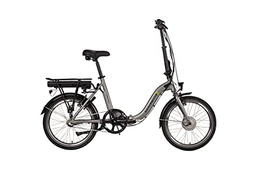 E-Bike SAXONETTE Compact Plus S, vouwfiets, 20 inch, zilver, unisex volwassene