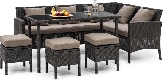 blumfeldt Titania Dining Lounge Set tuinmeubilair eethoek tafel taboeret
