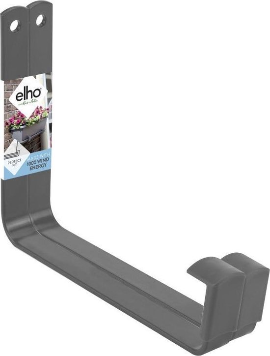 Elho Barcelona Haken Metaal 18 - Accessoires voor Balkonbuitenaccessoires - Ø 2.0 x H 14.8 cm - Zwart/Antraciet