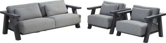 Iconic stoel bank loungeset 3 delig aluminium 4 Seasons Outdoor