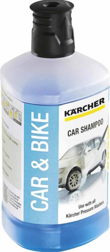 Karcher reiniger autoshampoo - 1 Liter - reinigingsmiddel 3 in1 autoreiniger wash & wax Plug & Clean