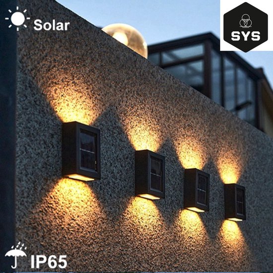 Shopyourstuff - Solar - Tuinverlichting op Zonne-energie - Wandlamp voor buiten - 2Stuks