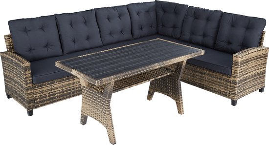 tectake - Wicker zitgroep - loungegroep - tuinset - loungeset - Catania - natuur - 404251