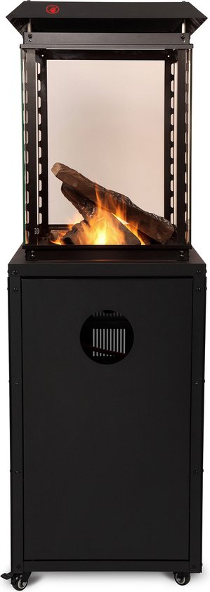 Terrasheater - Patio - H 139 x 47 x 47 CM - 8000 W - Propaan - Incl. lavablokken - Promoline