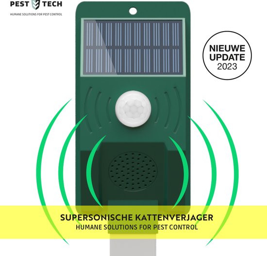 Pest-Tech PT-219 - Ultrasone Kattenverjager op zonneenergie
