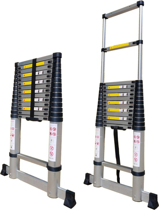 Truskore® Telescopische ladder 5.0 meter - Incl. Draagtas - Aluminium - Telescoop ladder - Stevig & Vertrouwd