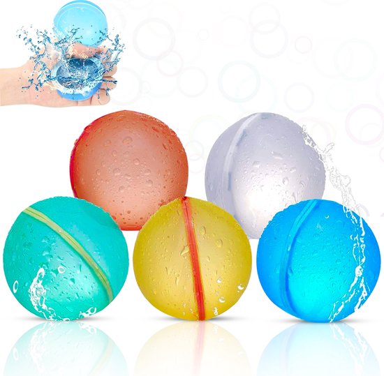 Herbruikbare Waterballonnen - 6 stuks - Inclusief Opbergzak - Ballonnen Zelfsluitend - Waterballonnen - Waterbal