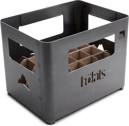 Höfats Beer Box Vuurkorf voor buiten - Multifunctioneel - Corten steel - 38 × 28 × 30 cm - Grijs - Corten Staal - Bierkrat