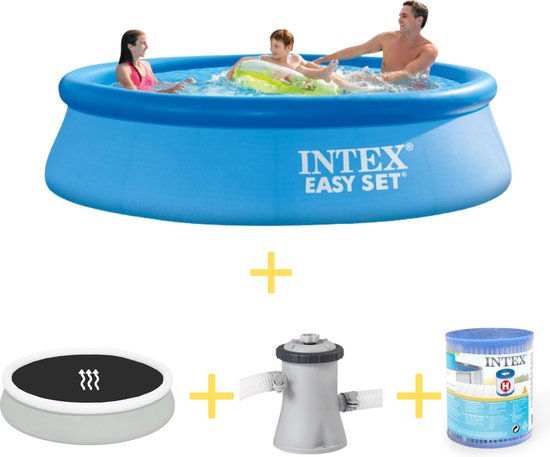 Intex Zwembad - Easy Set - 305 x 76 cm - Inclusief Solarzeil, Filterpomp & Filter
