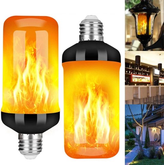 Led lamp met vuur-effect set van 2 led kaarsen – verlichting voor buiten – tuinverlichting decoratie kaars met bewegende vlam lamp – vlamverlichting vuurlamp