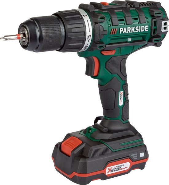 PARKSIDE Accu-schroefboormachine 20V - Toerental: 0–1400 min⁻¹ - Max. boordiameter: 30 mm (hout) | 13 mm (staal) - Inclusief accu en snellader - De machine is inclusief Parkside 20V accu