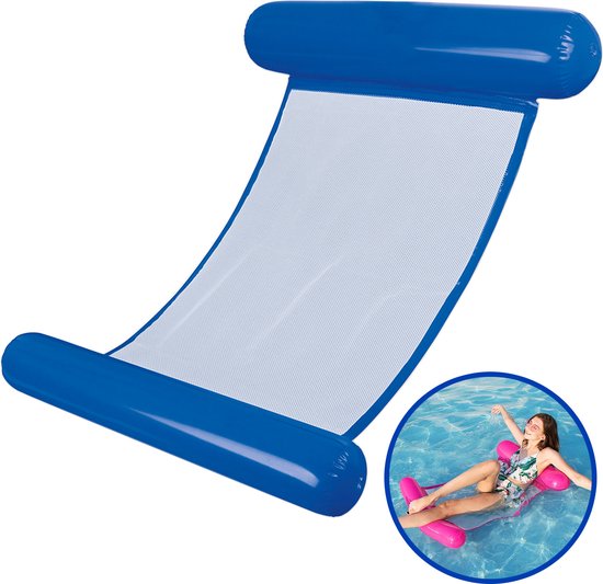 Waterhangmat "Blauw" - Luchtbed - Waterspeelgoed - Luchtmatras Zwembad - Volwassenen - Air Matress