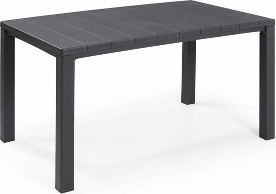 Alice's Garden Tuintafel JULIE - 147x90x74 - 4-6 personen - Kunsthars - Grafiet