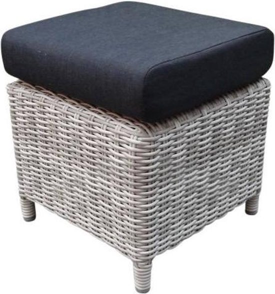 AVH Voetenbank 45x45xH45 cm wit grijs