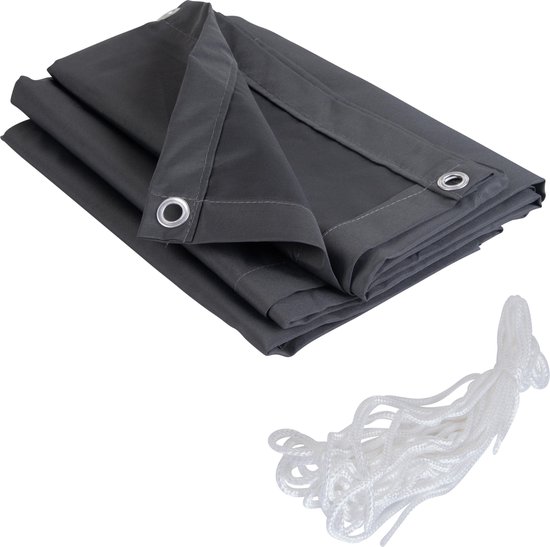 Balkonscherm Rechthoek Antraciet Polyester - 500 x 90 CM - Balkondoek, balkon omheining - Extra privacy