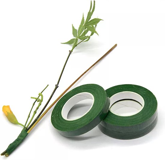 Bloementape - floral tape - bloemendraad - bloementape groen zelfklevende - bloemistentape - floral tape groen - florist tape - 12mm - 27,4 Meter