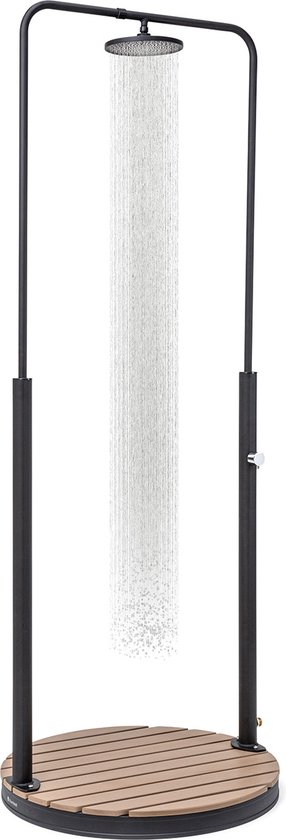 blumfeldt Buitendouches Tuindouche - 80 cm - zwembad fontein - Aluminium,HKC - Campingdouche Zwart