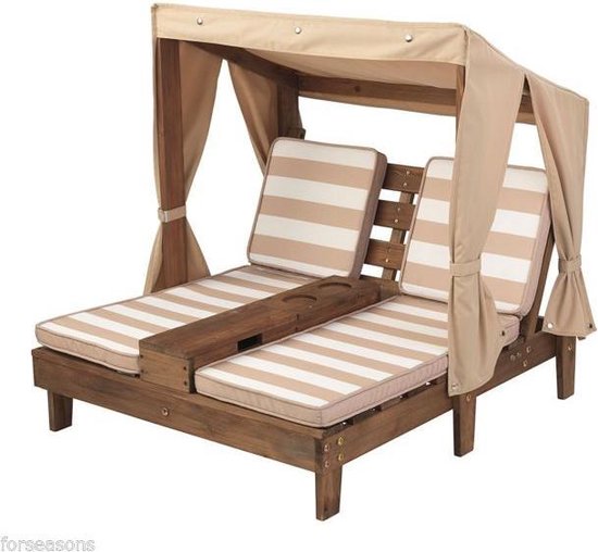 Dbl Chaise Lnge w/ Cuphldr -Esp/Oat/Whit