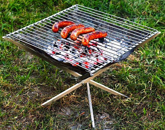 Firekorf + grill : Opvouwbare vuurkorf / vuurschaal met rooster - draagbare BBQ - opbergtas - kampeer grill