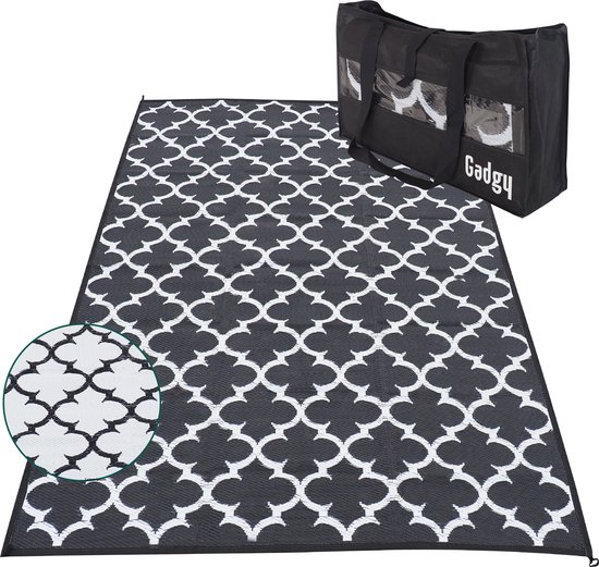 Gadgy Buitenkleed Vloerkleed XL - 230x160 cm - Campingkleed - Picknickkleed - Tuintapijt - Buitentapijt - Balkon Kleed - Omkeerbaar - Incl. Draagtas - Tuindecoratie Zomer 2023