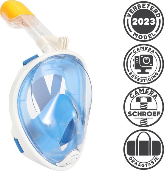 Gadgy Snorkelmasker voor kinderen- Snorkelset Blauw - Full Face Duikmasker - Duikbril met Snorkel - Snorkelen en duiken in 2023