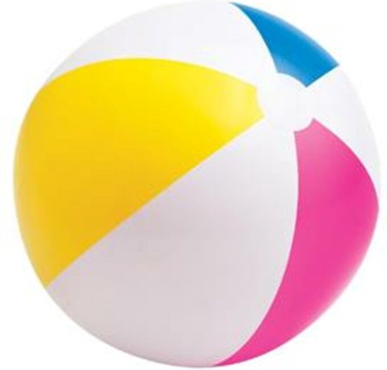 Intex Strandbal - Geel/blauw/roze/wit