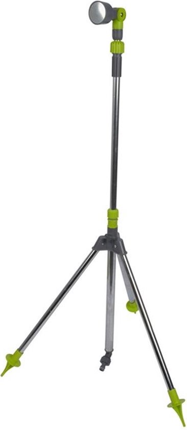 Kinzo Verstelbare Tuindouche - ⌀56 x 160/220CM - Incl. Statief, Douchekop en Tuinslang Koppeling - Kunststof/Aluminium - Groen/Zilver