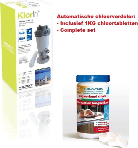 Kokido Automatische Chloor doseersluis - Chloor verdeler - Chloor dispenser - Chloordrijver - Inclusief Chloortabletten