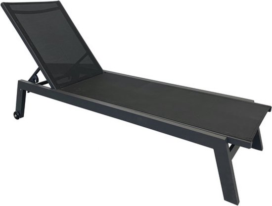 Ligbed Bonaire | Black | Aluminium & Textileen