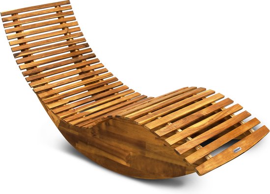 Ligbed / Schommelstoel - Acaciahout