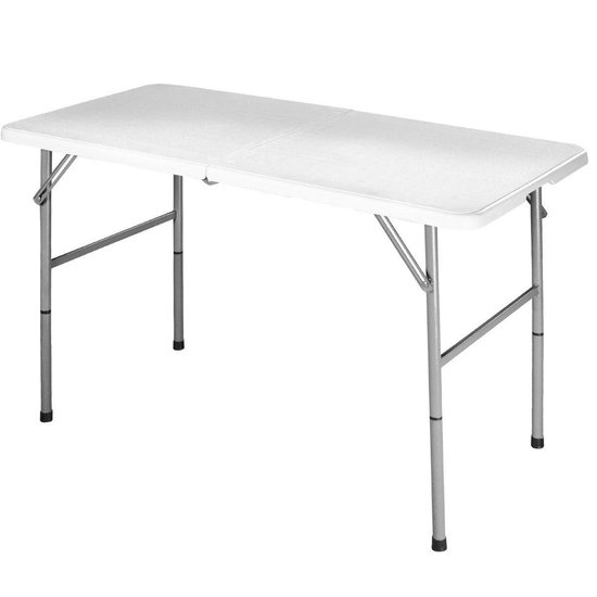 MaxxGarden Vouwtafel - met regelbare hoogte - 122 x 61 x 74 cm - wit