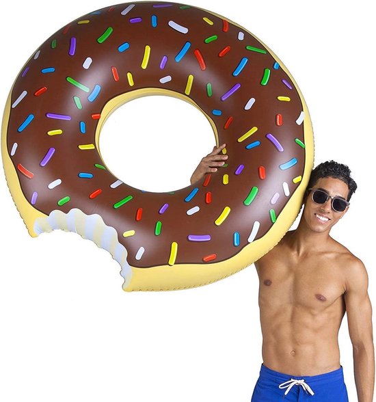 Opblaasbare Donut Opblaasband - 90cm - Geschikt voor in het zwembad - Opblaasbaar zwembadspeelgoed - Bruin