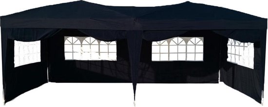 Partytent Easy Up 3x6m opvouwbaar zwart
