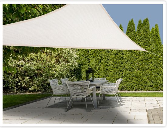 Schaduwdoek - driehoek - creme - 3 x 3 x 3 meter - Zonwering